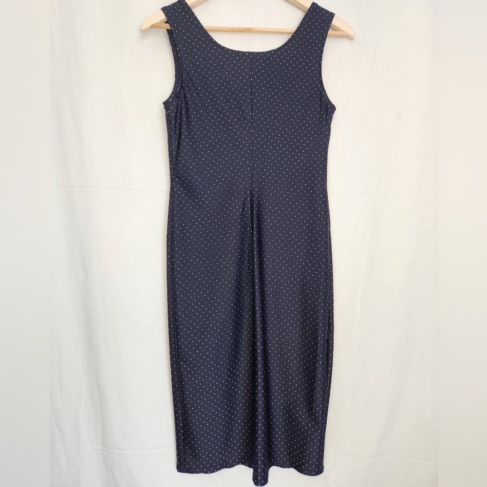 Christian Dior Coordonnes Vintage Slip Dress, Size 40, Navy/White Polka Dots - Picture 4 of 7